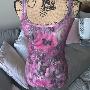 A|X Armani Exchange cotton sequin tank top